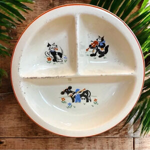 VINTAGE 1930s Salem China Co. Child’s Baby Feeding Dish/Bowl - Hey Diddle Diddle